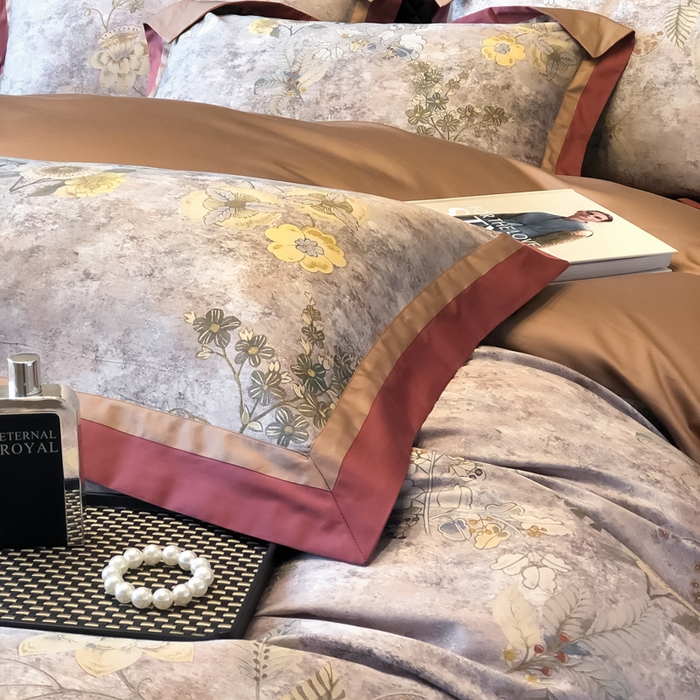 91家纺网 家纺一手货源 找家纺 东方名伶 2024新款50S全棉数码印花长绒棉四件套 锦绣