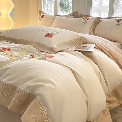 91家纺网 家纺一手货源 找家纺 （总） 【主播甄选】100支新疆长绒棉四件套全棉纯棉床单被套玫瑰花床笠款轻奢风床上用品