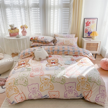 91家纺网 家纺一手货源 找家纺 （总）798家纺 2025新款全棉水洗棉12868印花四件套