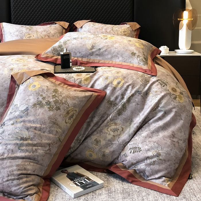 91家纺网 家纺一手货源 找家纺 东方名伶 2024新款50S全棉数码印花长绒棉四件套 锦绣