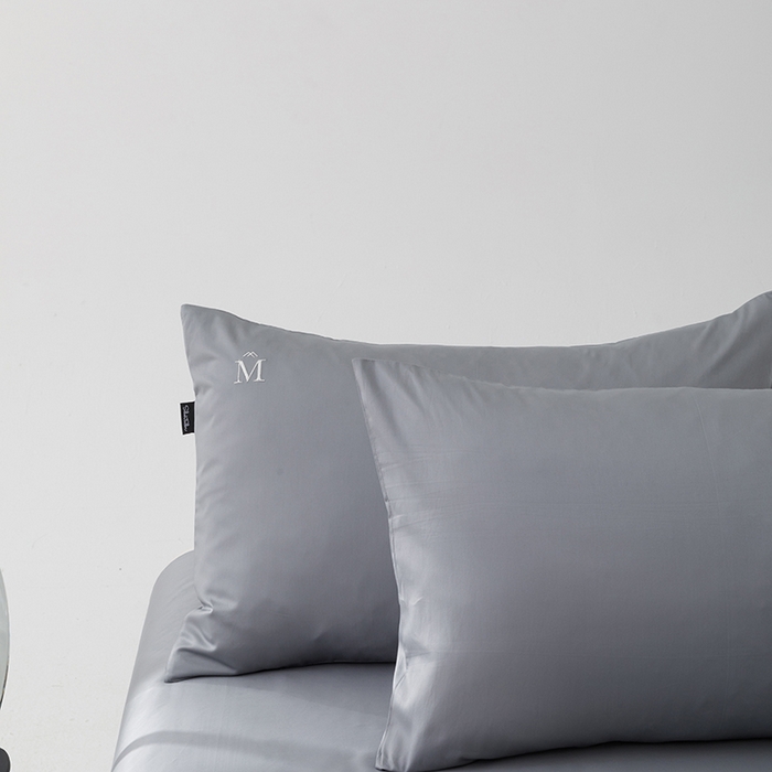 91家纺网 家纺一手货源 找家纺 2025新款长绒棉100支M系列四件套单品系列-单枕套 高级灰