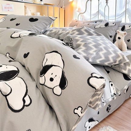 名兮 2024新款全棉亲肤印花四件套 可爱萌宠