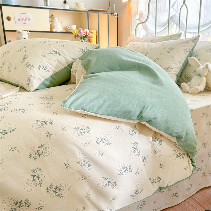 91家纺网 家纺一手货源 找家纺 名兮 2024新款全棉亲肤印花四件套 妃子笑