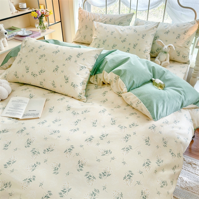 91家纺网 家纺一手货源 找家纺 名兮 2024新款全棉亲肤印花四件套 妃子笑