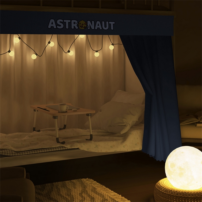 91家纺网 家纺一手货源 找家纺 佳梦家纺 2024新款烫画自连接学生遮光蚊帐 蓝-宇航员