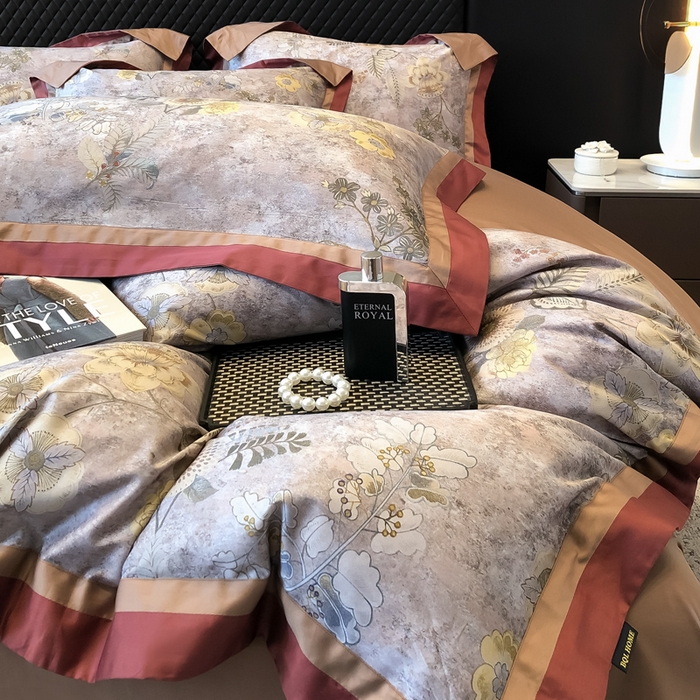 91家纺网 家纺一手货源 找家纺 东方名伶 2024新款50S全棉数码印花长绒棉四件套 锦绣