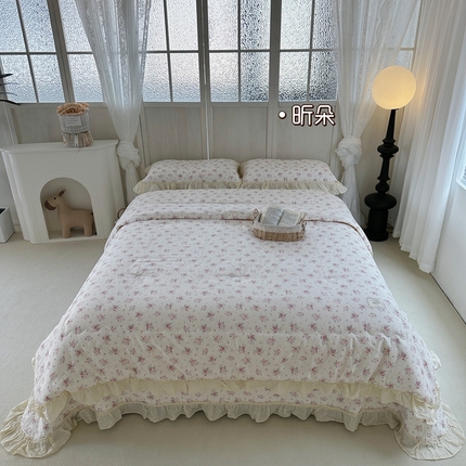 91家纺网 家纺一手货源 找家纺 （总）佰织鑫家居（会员-5元） 2024春秋新款韩系小熊全棉高温砂洗棉花床盖款春秋被四件套