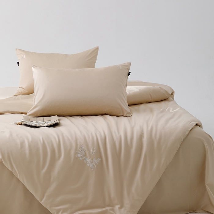 91家纺网 家纺一手货源 找家纺 2025新款长绒棉100支M系列四件套单品系列-四件套 卡其