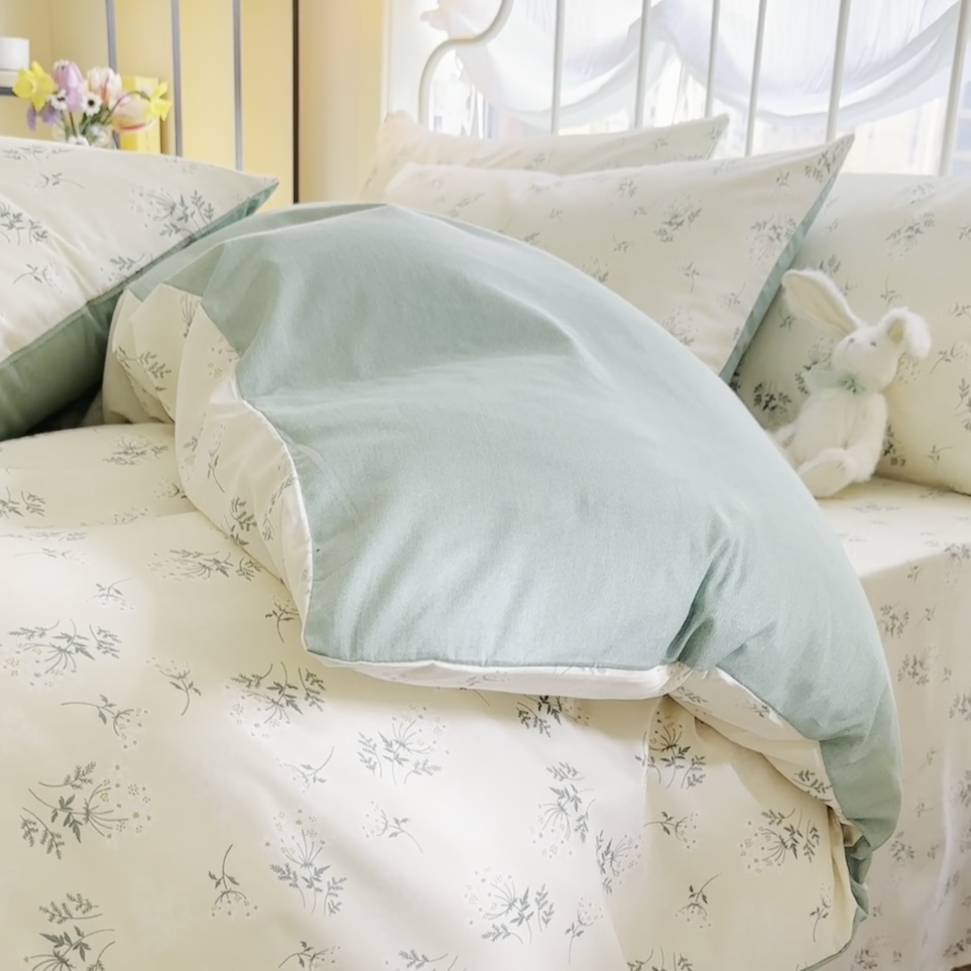 91家纺网 家纺一手货源 找家纺 名兮 2024新款全棉亲肤印花四件套 妃子笑