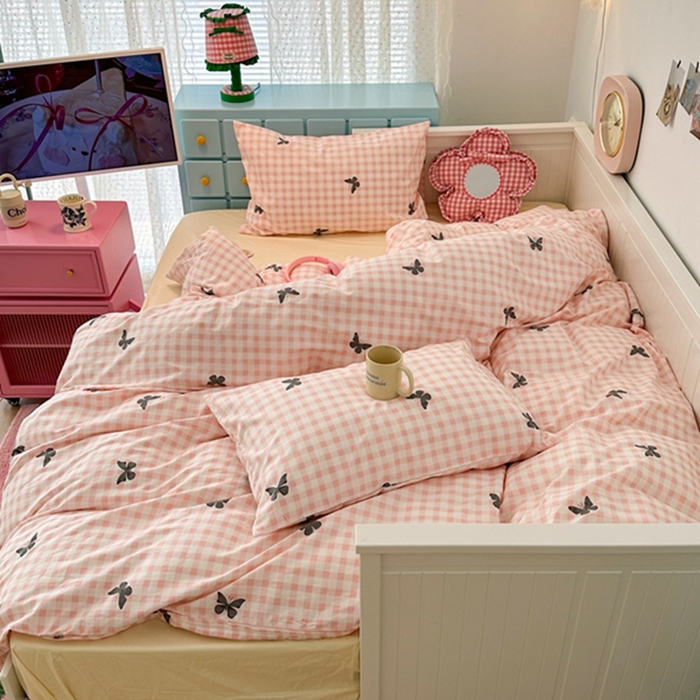 91家纺网 家纺一手货源 找家纺 （总）昔可 2024新款全棉蝴蝶印花系列四件套