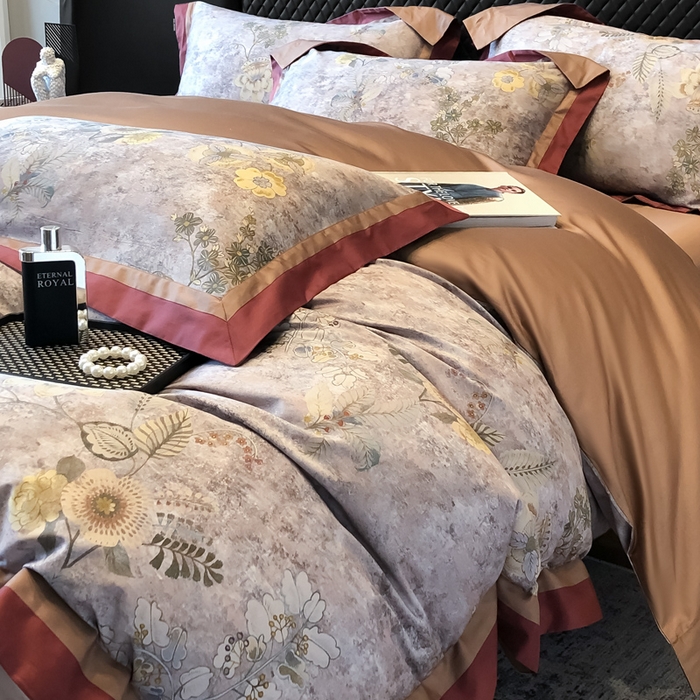 91家纺网 家纺一手货源 找家纺 东方名伶 2024新款50S全棉数码印花长绒棉四件套 锦绣