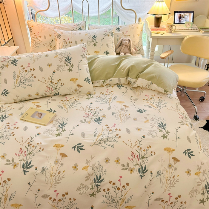 91家纺网 家纺一手货源 找家纺 名兮 2024新款全棉亲肤印花四件套 东篱