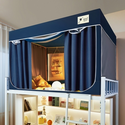 91家纺网 家纺一手货源 找家纺 （总）夏彩 2025学生新款纯色强遮光三开门防蚊防尘强遮光拉链蚊帐-88603