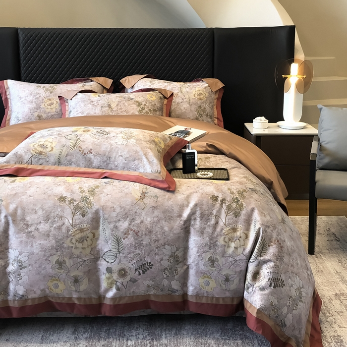 91家纺网 家纺一手货源 找家纺 东方名伶 2024新款50S全棉数码印花长绒棉四件套 锦绣