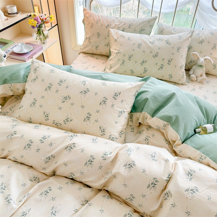 91家纺网 家纺一手货源 找家纺 名兮 2024新款全棉亲肤印花四件套 妃子笑