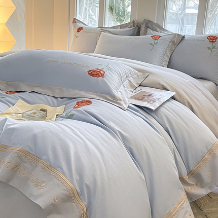 91家纺网 家纺一手货源 找家纺 （总） 【主播甄选】100支新疆长绒棉四件套全棉纯棉床单被套玫瑰花床笠款轻奢风床上用品