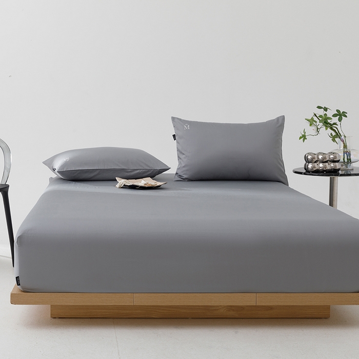 91家纺网 家纺一手货源 找家纺 2025新款长绒棉100支M系列四件套单品系列-单床笠 高级灰