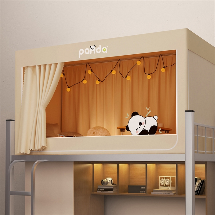 91家纺网 家纺一手货源 找家纺 佳梦家纺 2024新款烫画自连接学生遮光蚊帐 熊猫-花花