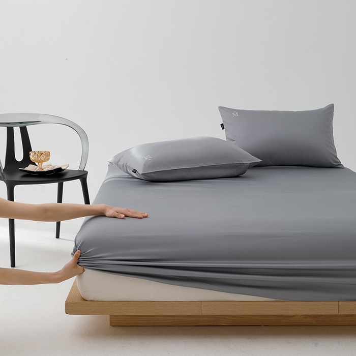 91家纺网 家纺一手货源 找家纺 2025新款长绒棉100支M系列四件套单品系列-单床笠 高级灰