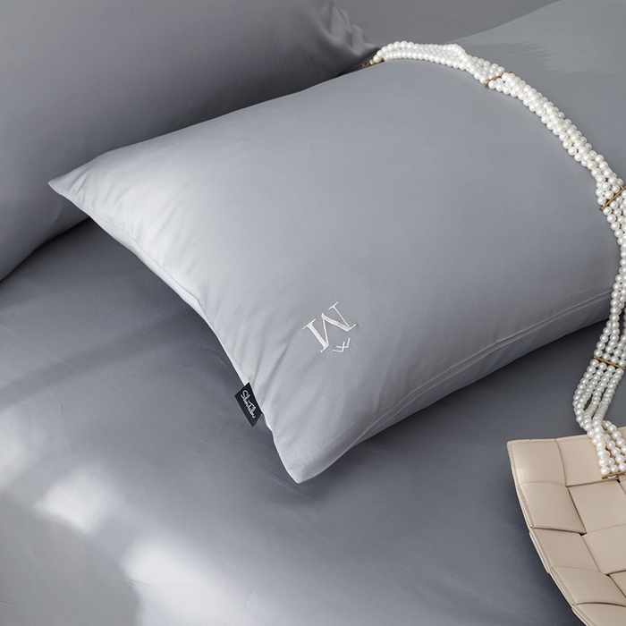 91家纺网 家纺一手货源 找家纺 2025新款长绒棉100支M系列四件套单品系列-单枕套 高级灰