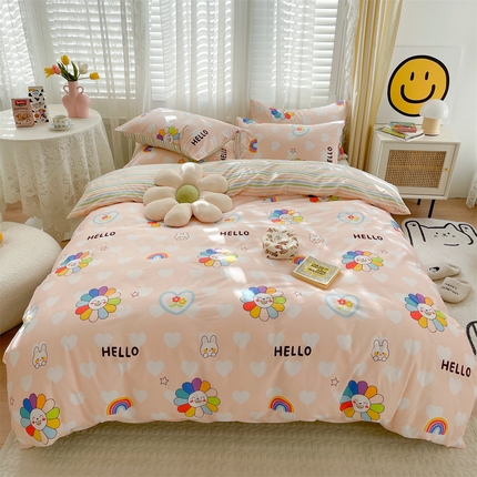 91家纺网 家纺一手货源 找家纺 （总）798家纺 2025新款全棉水洗棉12868印花四件套