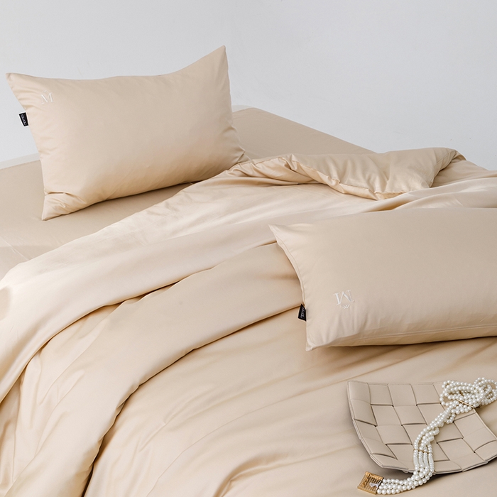 91家纺网 家纺一手货源 找家纺 2025新款长绒棉100支M系列四件套单品系列-四件套 卡其