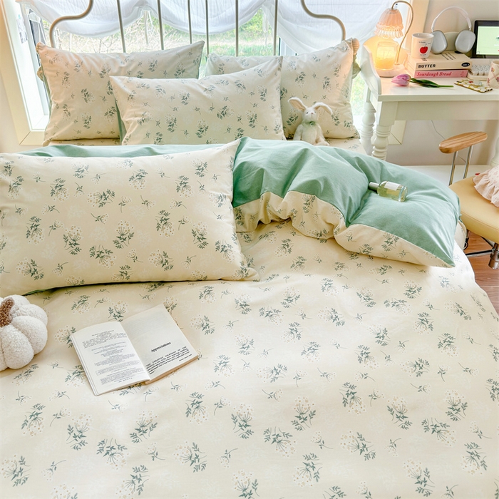 91家纺网 家纺一手货源 找家纺 名兮 2024新款全棉亲肤印花四件套 妃子笑