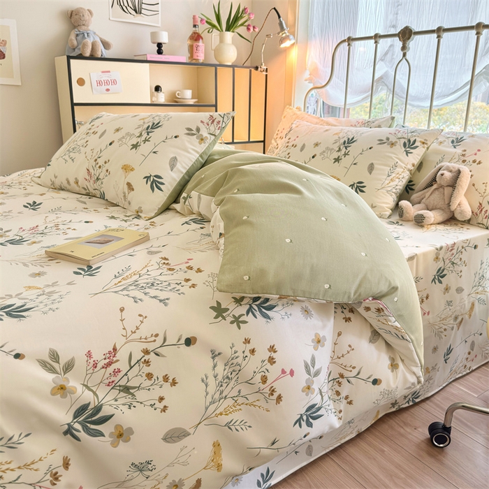 91家纺网 家纺一手货源 找家纺 名兮 2024新款全棉亲肤印花四件套 东篱