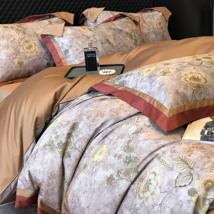 91家纺网 家纺一手货源 找家纺 东方名伶 2024新款50S全棉数码印花长绒棉四件套 锦绣