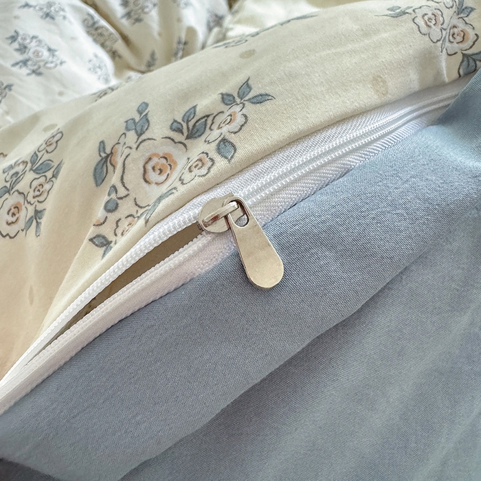 91家纺网 家纺一手货源 找家纺 沐芷 2024微皱超柔手感105g印花水洗棉四件套床上宿舍三件套床单被套 风与爱