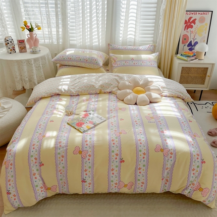 91家纺网 家纺一手货源 找家纺 （总）798家纺 2025新款全棉水洗棉12868印花四件套