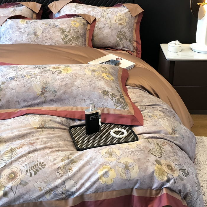 91家纺网 家纺一手货源 找家纺 东方名伶 2024新款50S全棉数码印花长绒棉四件套 锦绣