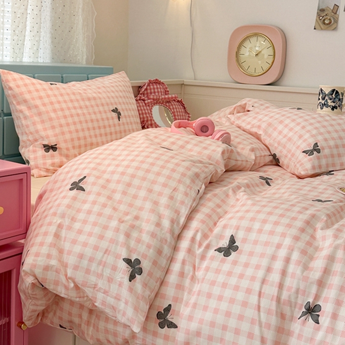 91家纺网 家纺一手货源 找家纺 （总）昔可 2024新款全棉蝴蝶印花系列四件套