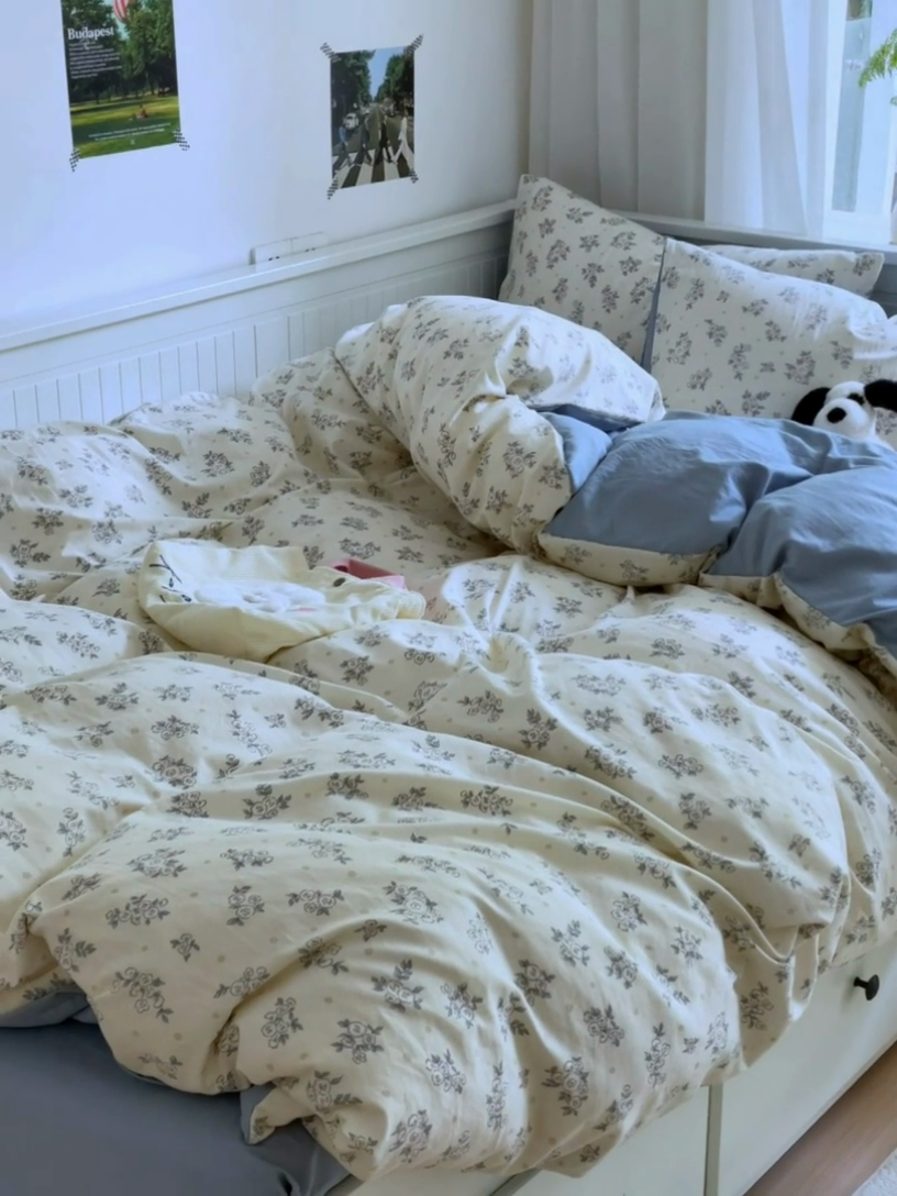 91家纺网 家纺一手货源 找家纺 沐芷 2024微皱超柔手感105g印花水洗棉四件套床上宿舍三件套床单被套 风与爱