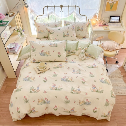 91家纺网 家纺一手货源 找家纺 （总）名兮 2024新款全棉亲肤印花四件套