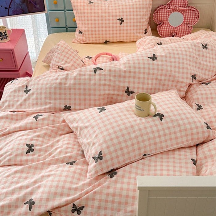 91家纺网 家纺一手货源 找家纺 （总）昔可 2024新款全棉蝴蝶印花系列四件套