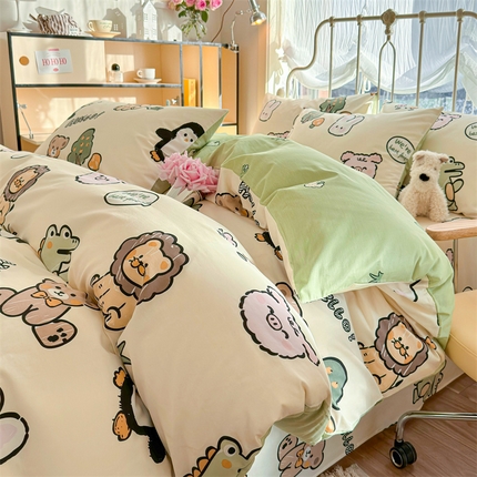 名兮 2024新款全棉亲肤印花四件套 动物世界