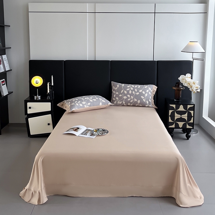 91家纺网 家纺一手货源 找家纺 艾迪尚家纺 2025新款柔丝茸磨毛印花纽扣款单床单 碧秋