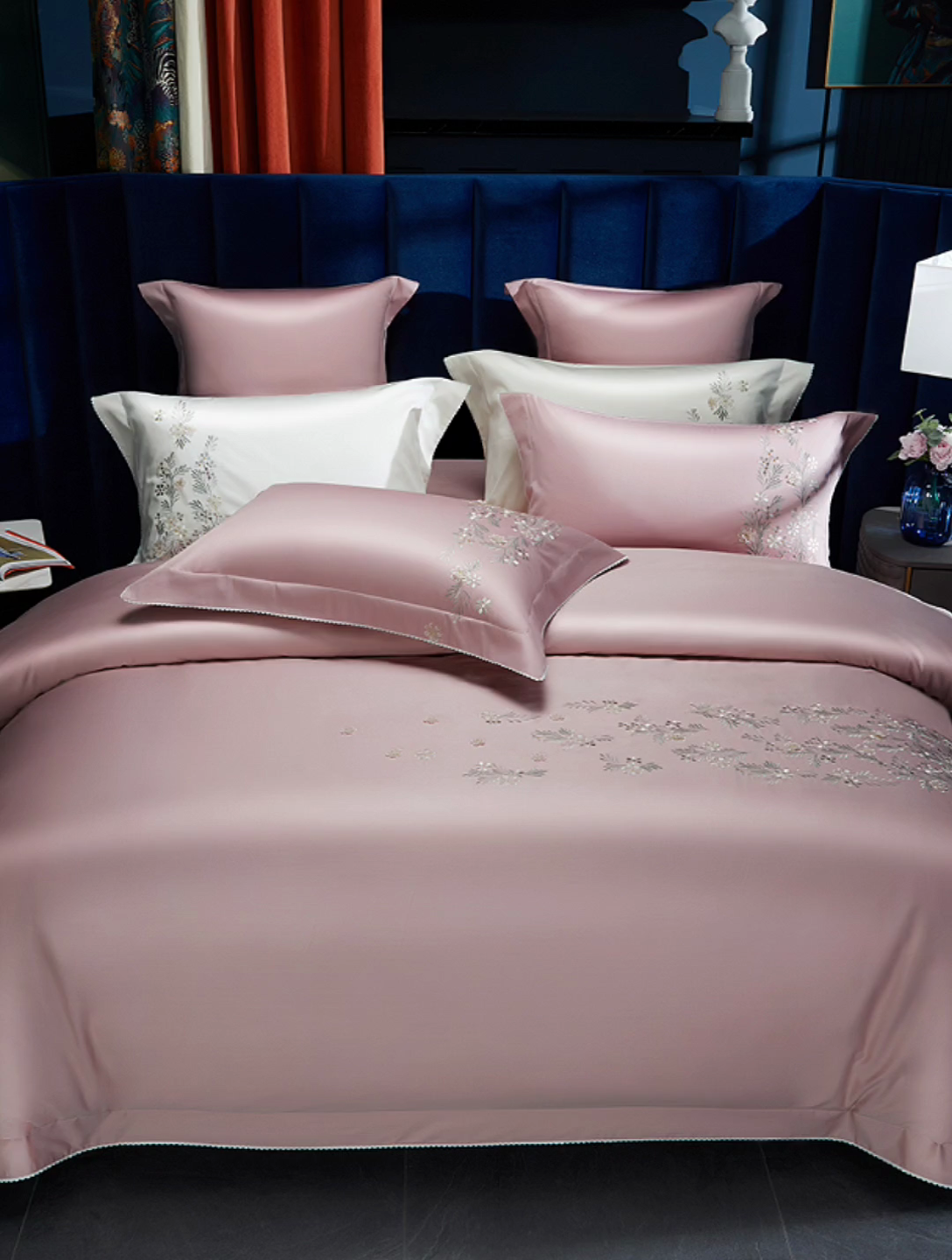 91家纺网 家纺一手货源 找家纺 美娘阁2025新款双股长绒棉居家款四件套 妍+豆沙粉