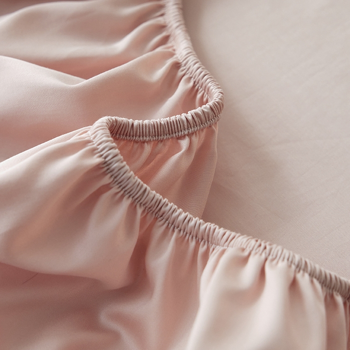 91家纺网 家纺一手货源 找家纺 安莱生活 2024新款100s全棉贡缎单床笠 虾粉