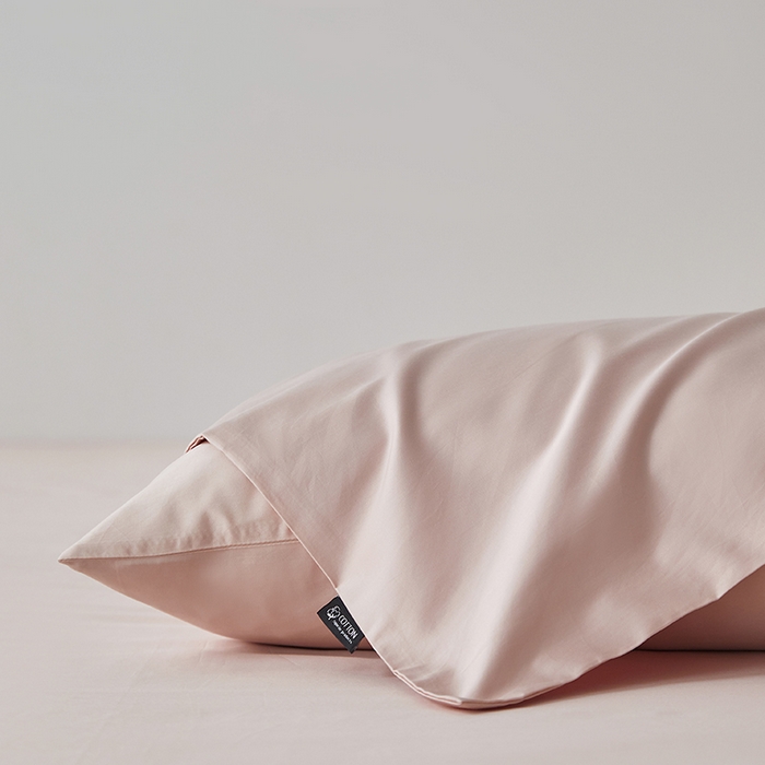 91家纺网 家纺一手货源 找家纺 安莱生活 2024新款100s全棉贡缎单枕套 虾粉