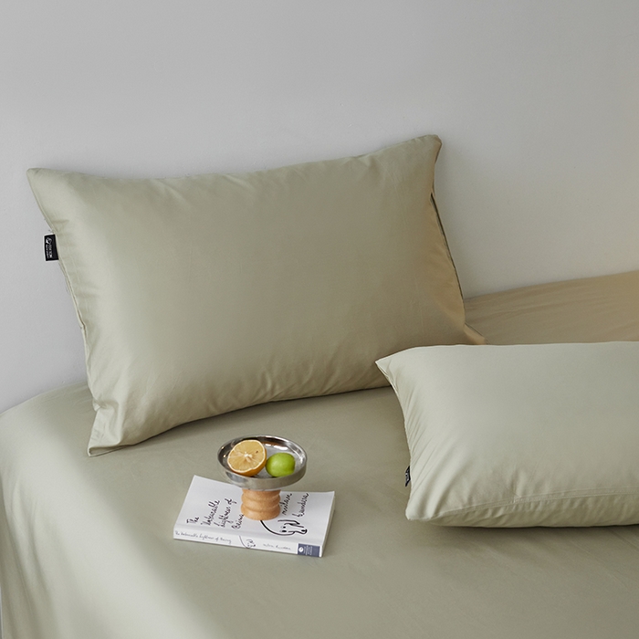 91家纺网 家纺一手货源 找家纺 安莱生活 2024新款100s全棉贡缎单枕套 草绿
