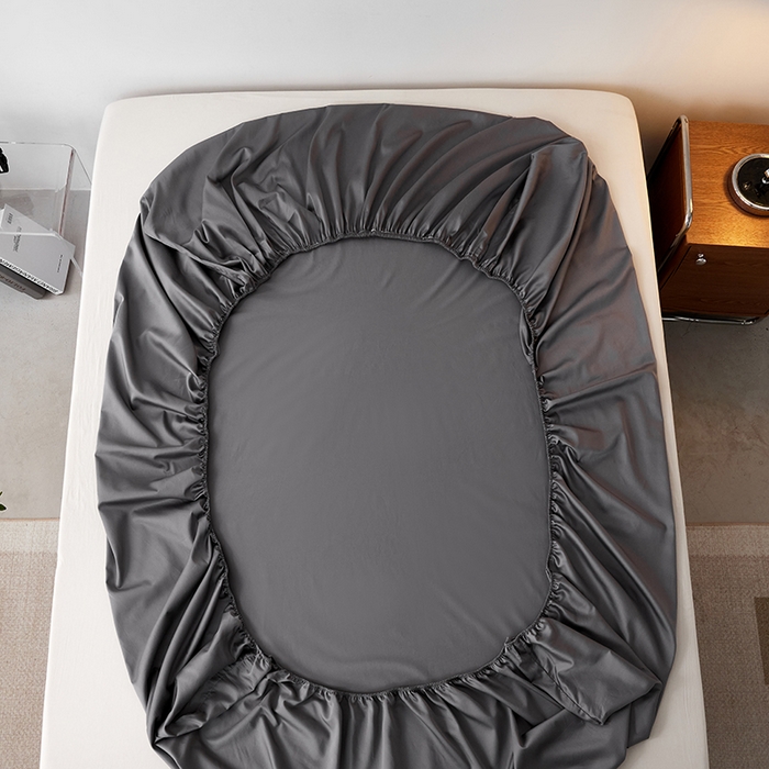 91家纺网 家纺一手货源 找家纺 安莱生活 2024新款100s全棉贡缎单床笠 帝都灰