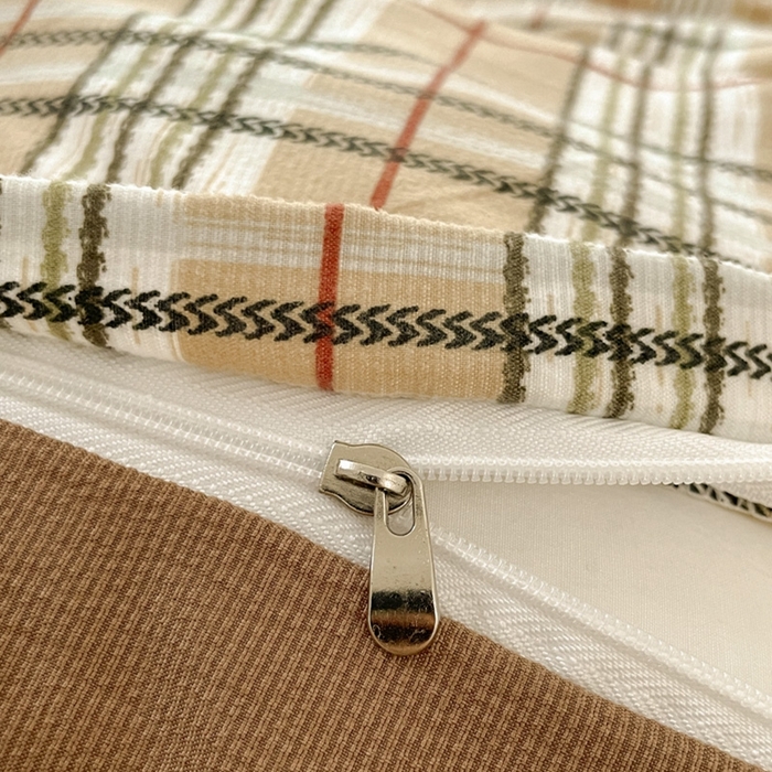 91家纺网 家纺一手货源 找家纺 玉海棠 2024新款AB版软糯针织棉印花四件套 格调-咖-