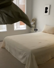 91家纺网 家纺一手货源 找家纺 安莱生活 2024新款100s全棉贡缎单被套 草绿