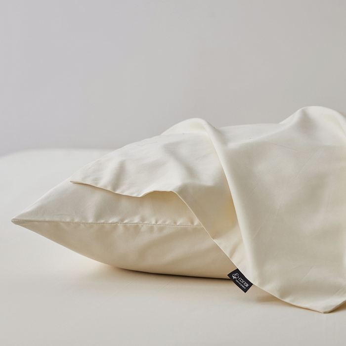 91家纺网 家纺一手货源 找家纺 安莱生活 2024新款100s全棉贡缎单枕套 月光白