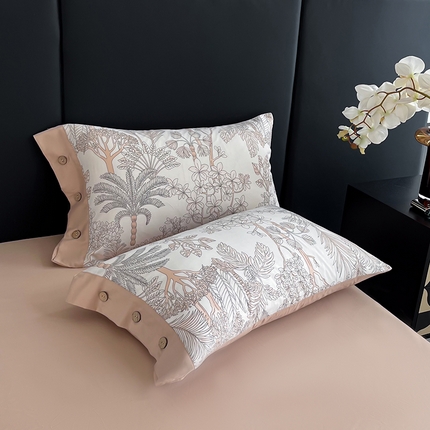 91家纺网 家纺一手货源 找家纺 艾迪尚家纺 2025新款柔丝茸磨毛印花纽扣款单枕套 雾岛-米