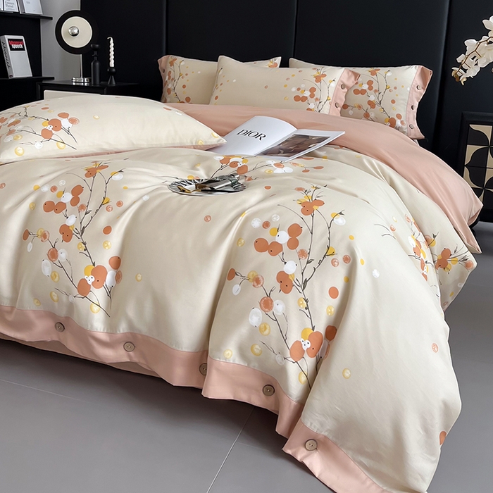 91家纺网 家纺一手货源 找家纺 艾迪尚家纺 2025新款柔丝茸磨毛印花纽扣款单被套 夏木之梦