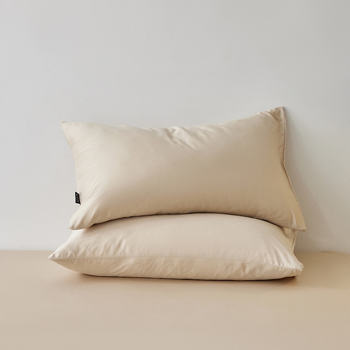 91家纺网 家纺一手货源 找家纺 安莱生活 2024新款100s全棉贡缎单枕套 棕灰