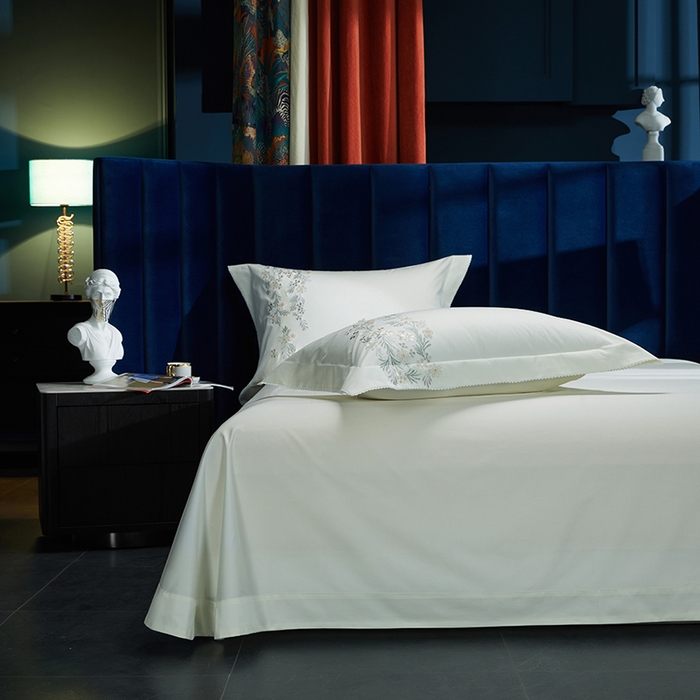 91家纺网 家纺一手货源 找家纺 美娘阁2025新款双股长绒棉居家款四件套 妍+米白